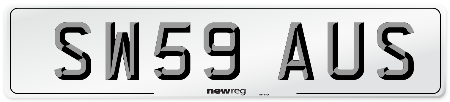SW59 AUS Number Plate from New Reg